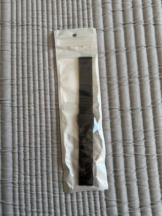 Correa de reloj negra 18 mm de malla de acero inox