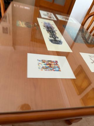 Mesa Comedor Cristal y Madera con Sillas