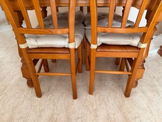 Mesa Comedor Cristal y Madera con Sillas