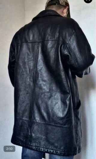 ARMANI CHAQUETA PIEL CAZADORA CUERO NEGRO HOMBRE M