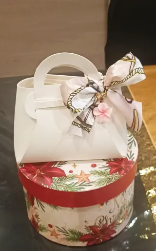 Mini Borsetta Bianco con Fiore Rosa