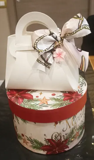 Mini Borsetta Bianco con Fiore Rosa