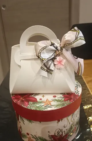 Mini Borsetta Bianco con Fiore Rosa