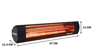 Riscaldatore infrarossi 2000W nero