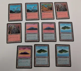 11 Cartas Tierras Básicas MTG 4th Ed BB