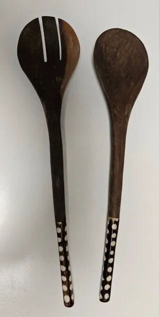 Servidores de ensalada de madera