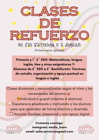 Clases de refuerzo