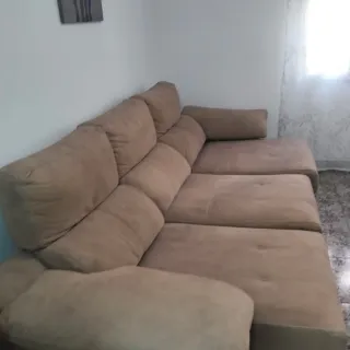 Sofá cama y sillón marrón