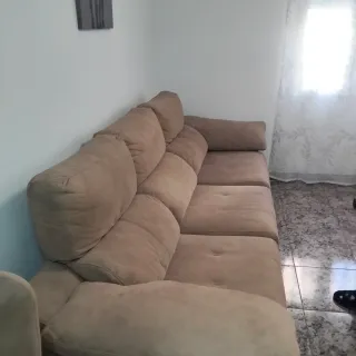 Sofá cama y sillón marrón