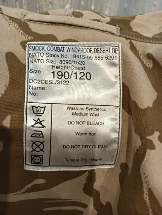 Parka y chubasquero camuflaje DPM Ejército Británi