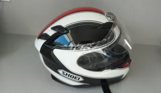 Casco Moto SHOEI Blanco Rojo Negro