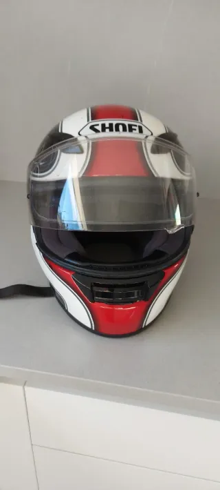 Casco Moto SHOEI Blanco Rojo Negro