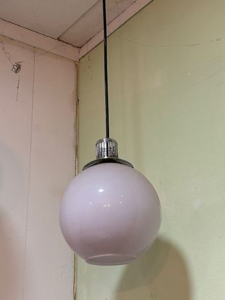 Lámpara colgante vintage globo cristal y metal