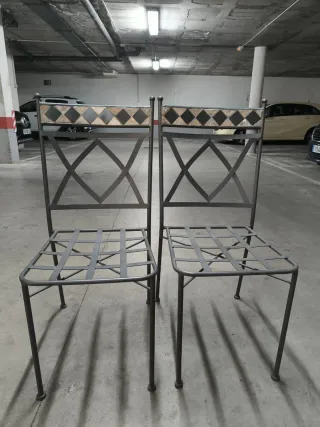 Juego de 2 sillas forja respaldo alto