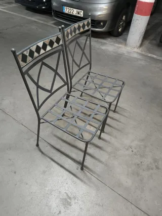 Juego de 2 sillas forja respaldo alto