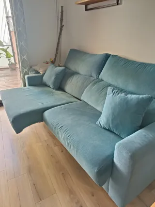 Sofá azul 2 plazas 218 cm