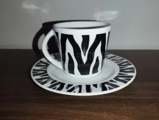 Juego 8 tazas café con plato