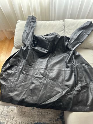 Chaqueta de cuero negra hombre