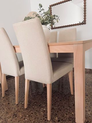 Juego de 6 Sillas Comedor Beige