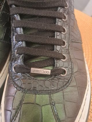 Sneakers Jimmy Choo Pelle Nera Coccodrillo