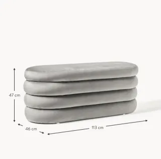 Banco butaca terciopelo WESTWING gris