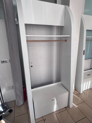 Estantería perchero baúl almacenaje blanco