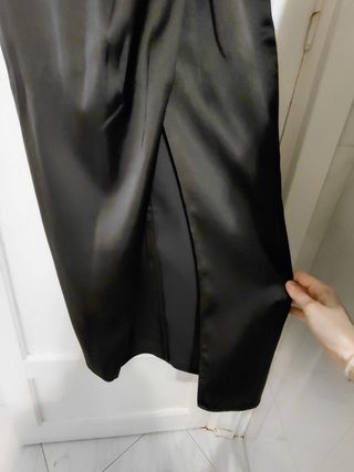 Vestido Zara Saten Elegante Negro Talla XS