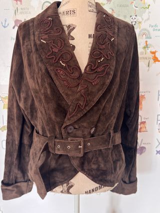 Chaqueta Vintage Piel Marrón Años 70