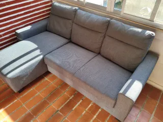 Sofá Chaiselongue Reversible Gris