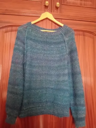 Jersey de lana azul-morado de tommy hilfiger