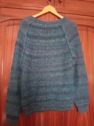 Jersey de lana azul-morado de tommy hilfiger