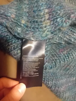 Jersey de lana azul-morado de tommy hilfiger