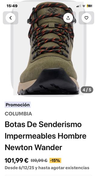 Botas de montaña Columbia nuevas talla 43