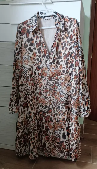 Vestido Rosa Fashion Talla M Animal Print