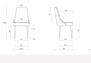 4 Sillas Comedor Kenay beige sin usar