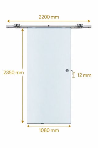 Puerta corredera cristal satinado 108 x 235 cm
