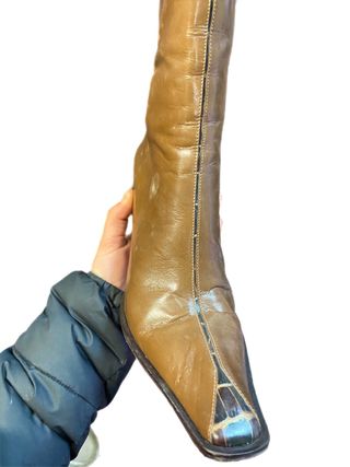 Stivali Alti Vintage y2k in vera Pelle