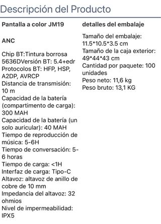 Auriculares Inalámbricos Traductor IA Blanco
