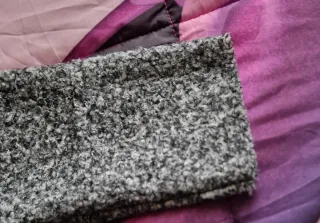 Cappotto donna grigio melange con cappuccio