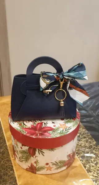 Mini Borsa Blu con Portachiavi Blu