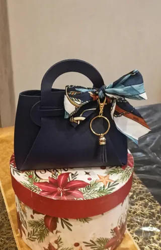 Mini Borsa Blu con Portachiavi Blu