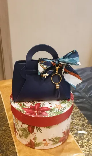 Mini Borsa Blu con Portachiavi Blu