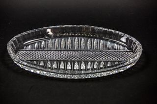 Oliera e acetiera cristallo Boemia con vassoio