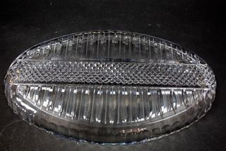 Oliera e acetiera cristallo Boemia con vassoio