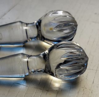 Oliera e acetiera cristallo Boemia con vassoio