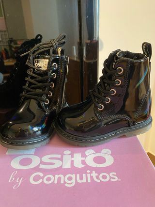 Botas Osito Conguitos Charol Negras