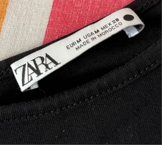 Body Zara Negro Volante Hombro Descubierto