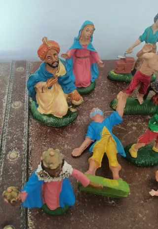 Lotto figure presepe vintage plastica italiane