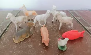 Lotto figure presepe vintage plastica italiane