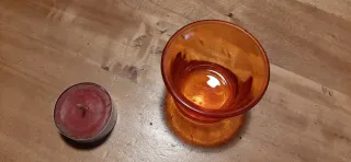 Portacandele 4 in Vetro Mosaico Arancio Viola